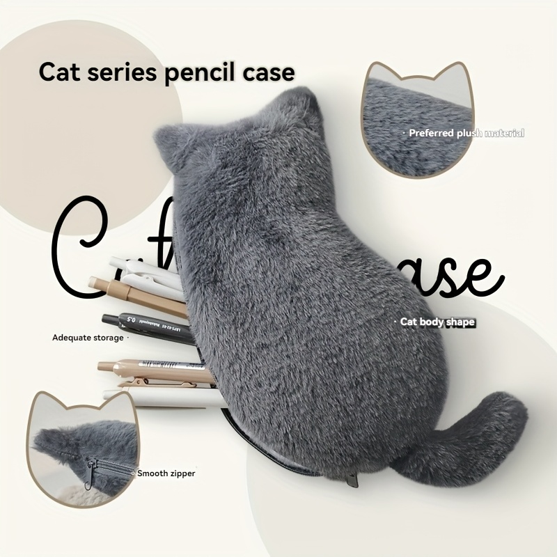 Cute Plush Cat Pencil Cases, K - Korean Skincare Routine 评论和价格