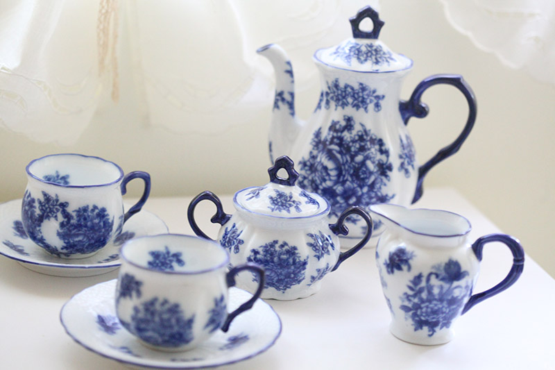 Blue and white style ceramic u - Korean Tea Set 评论和价格