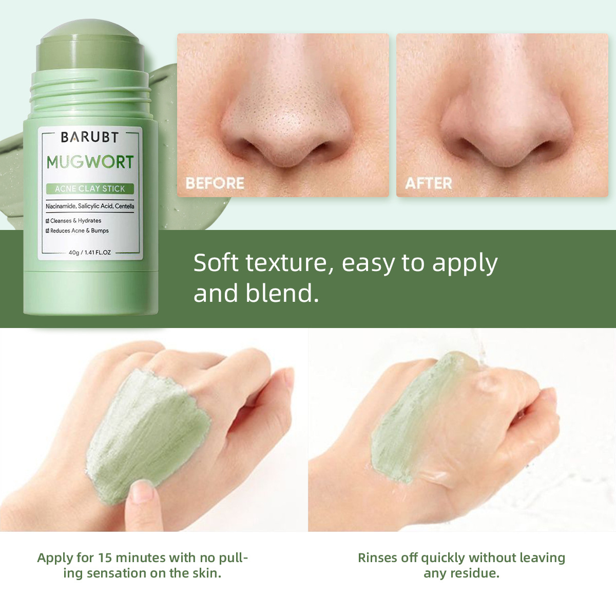 Remove Blackhead Acne Mugwort  - Korean Lifestyle Products 评论和价格